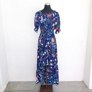 Beautiful Blue Bird High Low Italian Boho Maxi Dress